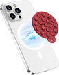 HSAOHD Magnetic Suction Cup Phone Mount, Compatible with MagSafe, Silicone Octo Cup Buddy Sticky Grip Holder for iPhone and Android, Removable Hands-Free Phone Stand Selfie/Video for TikTok, Red