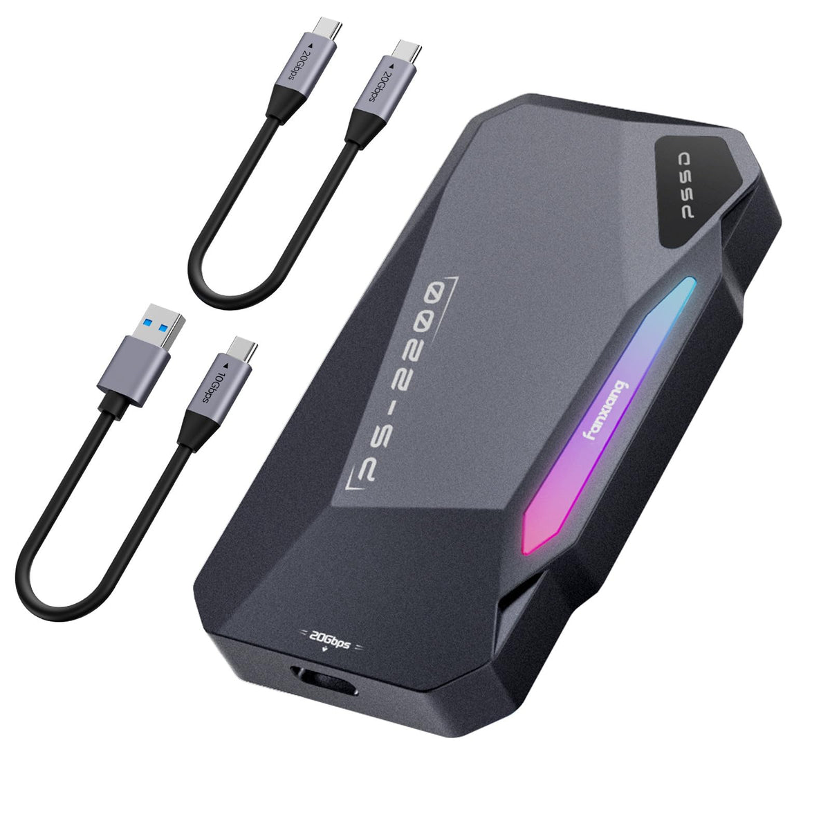 1TB Magnetic Portable SSD,2050MB/s Type-C USB 3.2 Gen 2x2 External SSD,4K ProRes Record and Store,Aluminum alloy,RGB Touch Lighting,External Solid State Drives for iPhone15/16/Android/PC/Mac -PS2200