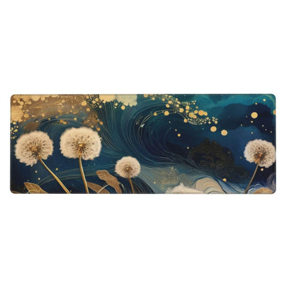 Gaming Mouse Pad, Large Non-Slip Rubber Base Mousepad, Keyboard Mouse Mat, Desk Pad with Stitched Edges, 31.5x11.8inch, Abstract Dandelion