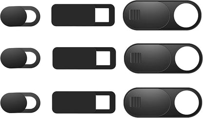 9 Pack(3 Large + 3 Medium + 3 Small) 0.03 inch Ultra Thin Webcam Cover Slide Camera Blocker Protect Your Privacy Security for MacBook Air, Laptop, iPad, iMac, PC, iPhone