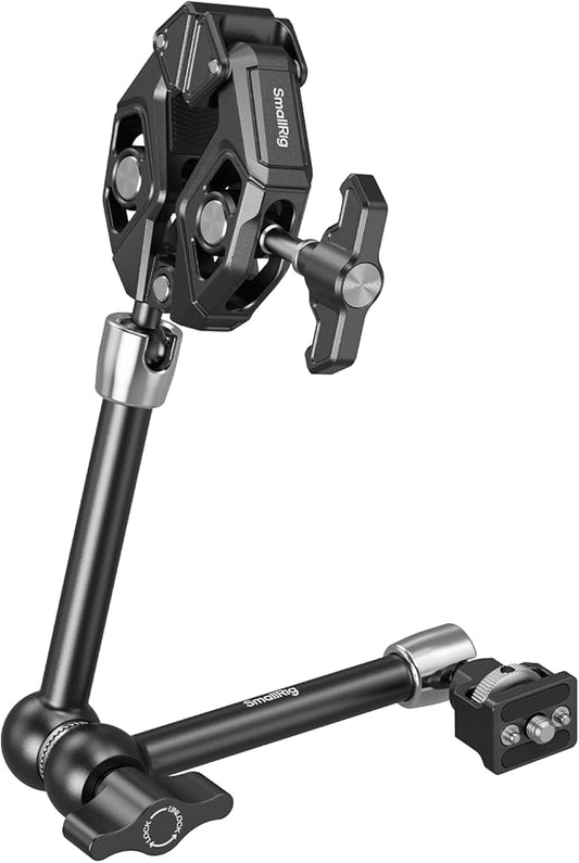 SMALLRIG 12.9 Inches Magic Arm Clamp, with 1/4'' Screw & Anti-Deflection Retractable Pin, Clamp Mount for GoPro/for Insta360 /for DJI Action/for DSLR/for Light/for Monitor/for Phone - 5312