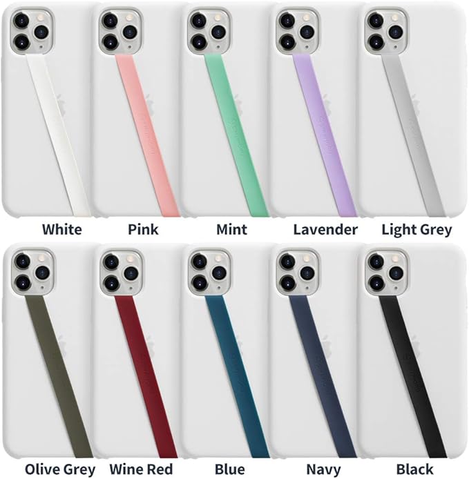 Sinjimoru Stretchable Silicone Phone Strap, Flexible and Elastic Grip Holder for iPhone & Android, Secure Phone Loops Finger Grip with Wireless Charging Support Sinji Loop Pink