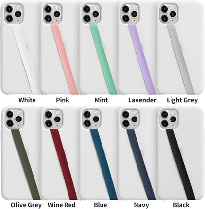 Sinjimoru Stretchable Silicone Phone Strap, Flexible and Elastic Grip Holder for iPhone & Android, Secure Phone Loops Finger Grip with Wireless Charging Support Sinji Loop Navy