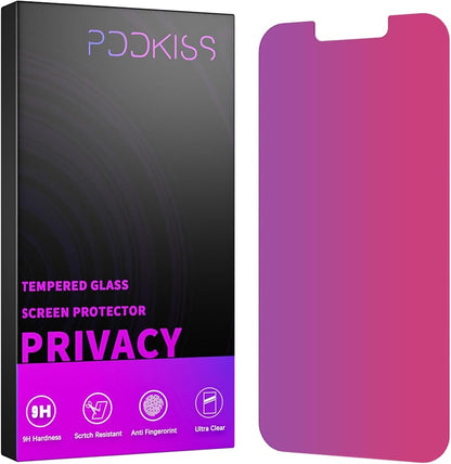 Compatible for iPhone 13 Pro Max Privacy Screen Protector/iPhone 14 Plus Screen Protector Tempered Glass 6.7 Inch, Pink Gradient Anti Spy Anti Blue Light HD Easy Installation