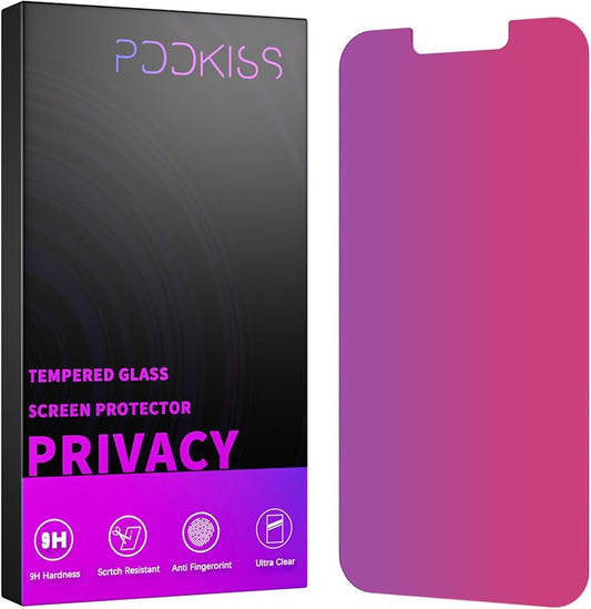 PDDKISS Compatible for iPhone 13 Pro Max Privacy Screen Protector/iPhone 14 Plus Screen Protector Tempered Glass 6.7 Inch, Pink Gradient Anti Spy Anti Blue Light HD Easy Installation