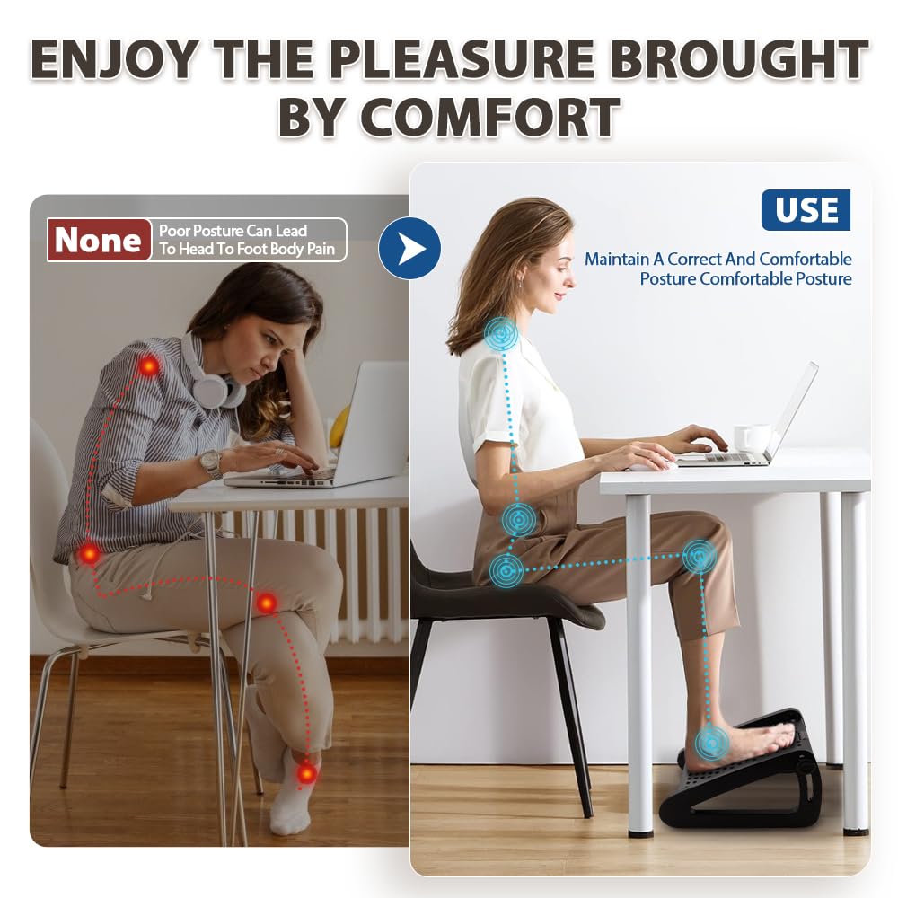 CasaZenith Foot Rest, Six Heights Adjustable Foot Rest Under Desk at Work