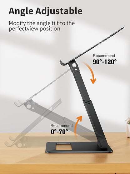 tounee Laptop Stand for Desk Adjustable Height, Telescopic Computer Stand with Pull Out Design Ergonomic Laptop Riser Fits All Laptops 10-17"-Black