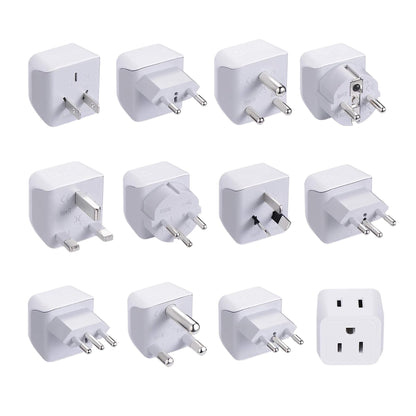 Ceptics World Travel Adapter Set - 2 in 1 USA to Europe, Asia, Africa, India, Japan, Australia, Brazil, China, Israel and more - 11 Pack - Safe Grounded - Works with Cell phones, Laptops, Chargers