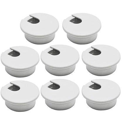Desk Grommet 2" (50 mm), Desk Cord Hole Cover, Cable Grommet ABS Plastic, Desk Hole Grommet for Office and Home Table Cable, Detachable Cable Cord Organizer (Light Grey 8 Pcs)
