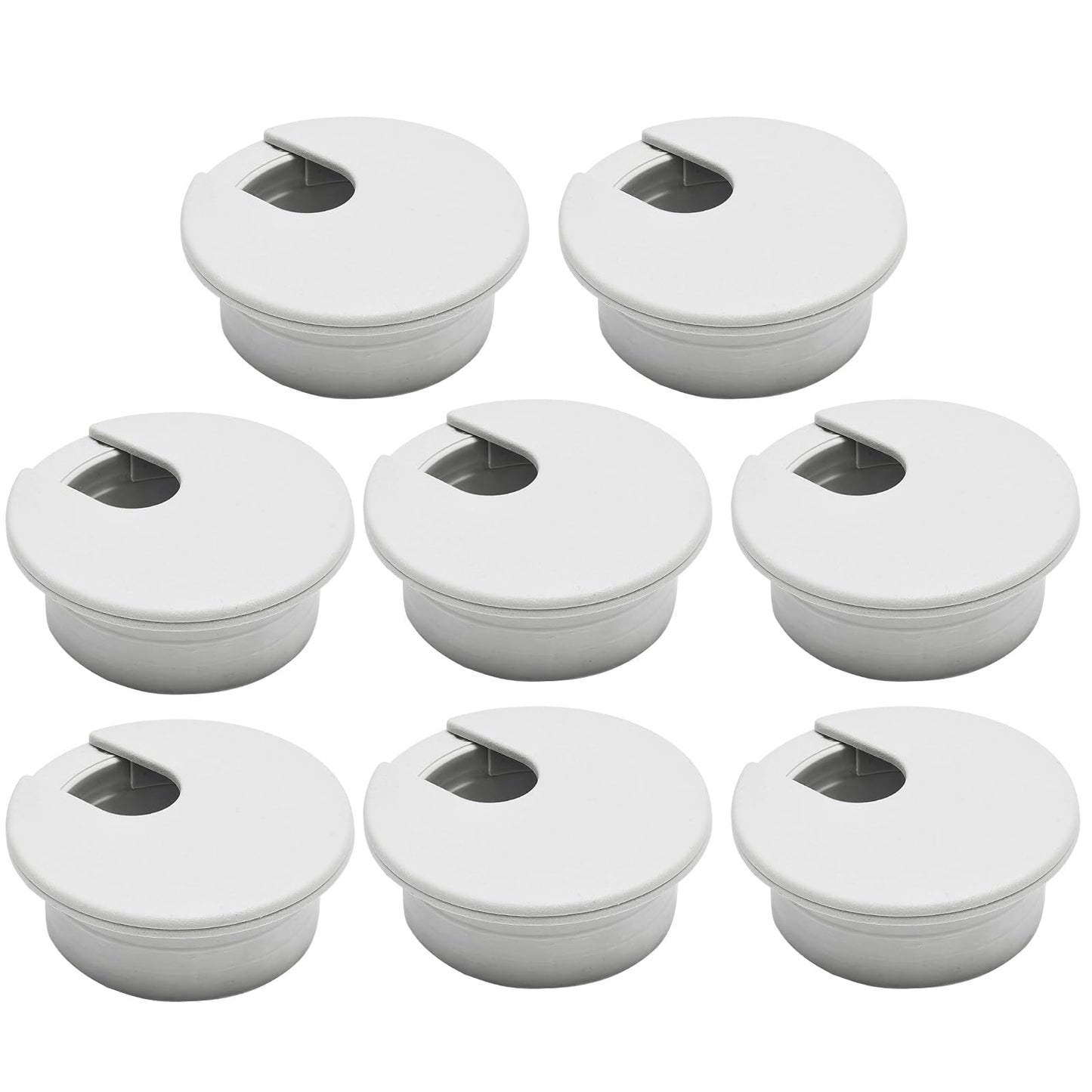 BOPOREAE Desk Grommet 1-3/8" (35 mm), Desk Cord Hole Cover, Cable Grommet ABS Plastic, Desk Hole Grommet for Office and Home Table Cable, Detachable Cable Cord Organizer (Light Grey 8 Pcs)