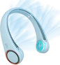 CIVPOWER Neck Fan: Portable Personal Neck Cooling Rechargeable Bladeless Fan - Hands Free 3 Speed 4000 mAh Battery USB Operated Wearable Headphone Design - for Men Women Outdoor Indoor (Light Blue)