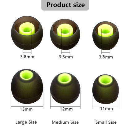 MMYQXI Silicone Replacement Earbud Tips Ear Tips Fit for in-Ear Headphones (Inner Hole 3.8mm -5.1mm) Earbud Replacement Tips 9 Pairs