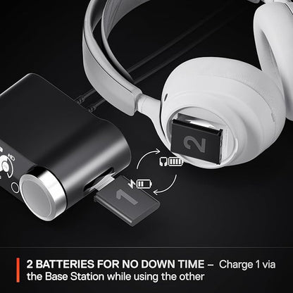 SteelSeries Arctis Nova Pro Wireless Multi-System Gaming Headset - Neodymium Magnetic Drivers - Active Noise Cancellation - Infinity Power System - Gen 2 Mic - PS5, PS4, PC, Switch, Mobile - White