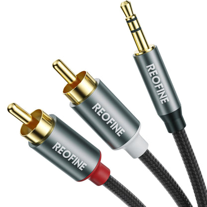 REOFINE 3.5mm to RCA Cable (3Feet/1M),3.5 mm 1/8 to RCA 2-Male Headphone Jack Adapter HiFi Sound Splitter Auxiliary Cord for Smartphone,MP3 Players,Laptops,Tablet,Speaker