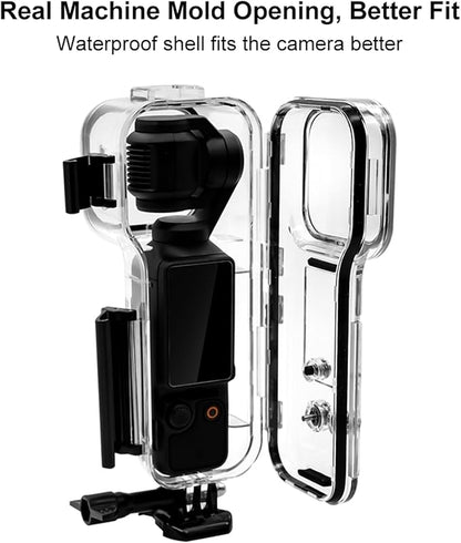 PULUZ Dive Case for DJI Osmo Pocket 3 Waterproof Case PC Protective Shell 45M/147FT Underwater Diving Housing Cover with Accessories for Osmo Pocket 3 Action Camera