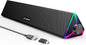 LENRUE Computer Speakers for Desktop,PC Speakers with Single USB for Power and Stereo Sound,Touch Lights Gaming Speakers Sound bar for Desktop PC Monitor Laptop(USB-C Adapter Included)