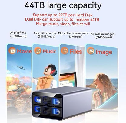 IO Crest 2 Bay Tool Less Tray Hot Swappabe 2.5" 3.5" SATA Non Raid External USB 3.0 Enclosure SY-ENC50124