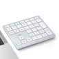 Nulea Wireless Number Pad Bluetooth 5.0 & 2.4G Portable Numeric Keyboard, USB-C Rechargeable, 34-Keys Bluetooth Keyboard for Data Entry (Silvery White)