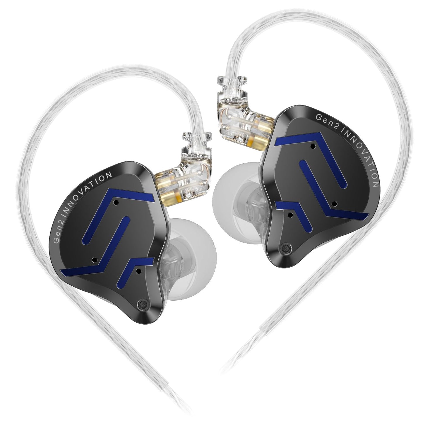 KZ ZSN Pro 2 in-Ear Monitors Headphones Metal Earphones 1BA+1DD Hybrid Technology HiFi Bass Clear Sound IEMs Noise Cancellation Earbuds Wired for Musicians Singer Audiophile(Black,No Mic)