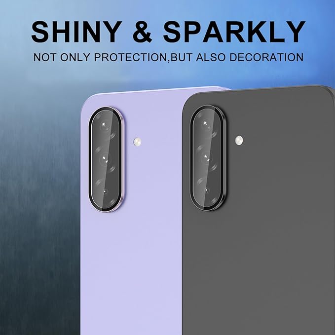 for Samsung Galaxy A36/A56 Camera Lens Protector, Individual Metal Ring Tempered Glass Lens Cover, [Strong Adsorption] Scratch Resistant Ultra-Thin HD Clear Lens Cover, 1 Set-Purple