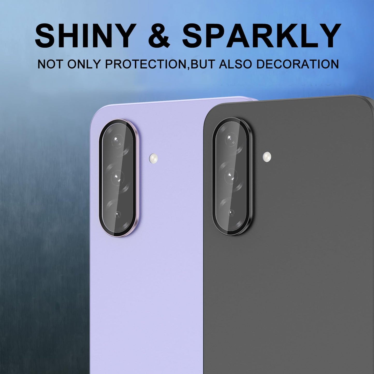 Avocase for Samsung Galaxy A36/A56 Camera Lens Protector, Individual Metal Ring Tempered Glass Lens Cover, [Strong Adsorption] Scratch Resistant Ultra-Thin HD Clear Lens Cover, 1 Set-Black