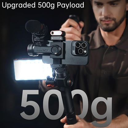 Hohem iSteady M7 Gimbal Stabilizer for Smartphone, 3-Axis Phone Gimbal, Gimbal Stabilizer for iPhone & Android, AI Tracking Sensor with Fill Light, 1.4" Detachable Touchscreen Remote Control