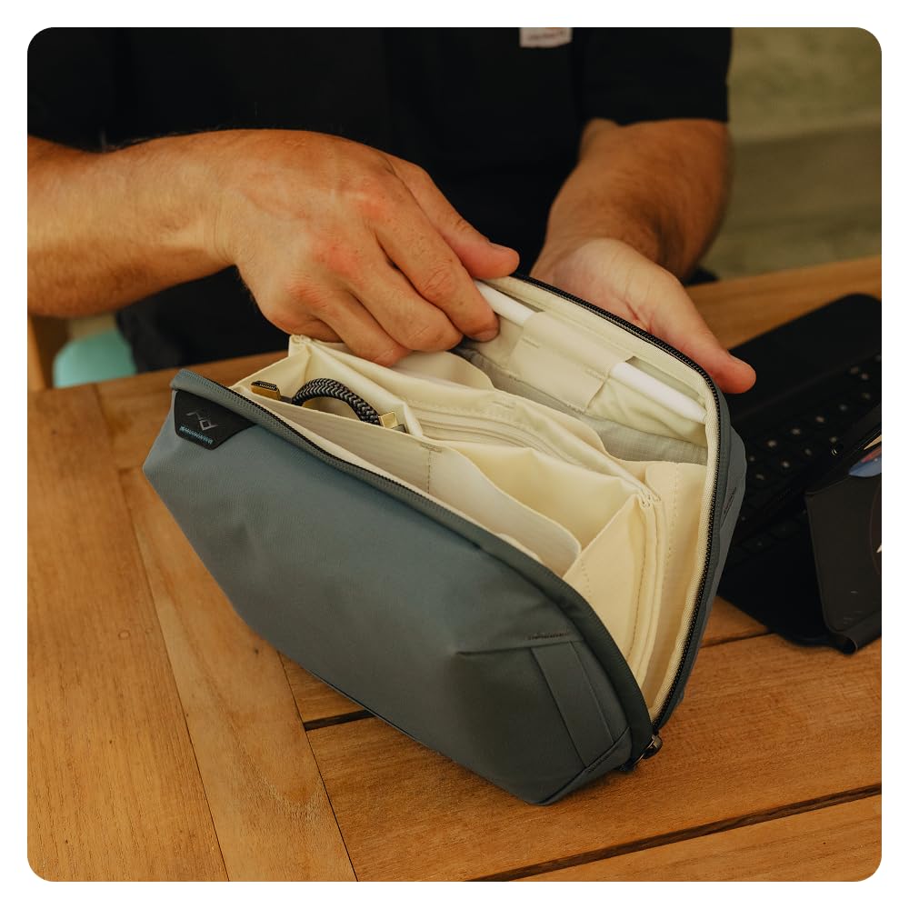 Peak Design Tech Pouch, Eclipse, Electronics Organizer for Travel or Everyday Carry, Origami-Style Storage, Cable Pass-Through, Weatherproof Recycled Nylon, Gear Carry Bag for Men and Women