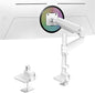 Heavy Duty Monitor Arm for 13-49 Inch Ultrawide Screens, Holds Up to 44lbs, Fully Adjustable Single Monitor Mount, with Clamp & Grommet Base, 75/100mm VESA Desk Mount, White