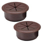 2 Pcs Desk Grommet 2-3/8" / 60 mm, Desk Hole Cover for Cables Coffee, Cable Grommet ABS Plastic, Desk Hole Grommet for Home & Office Pc, Detachable Cable Cord Organizer