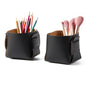 HOMIEAZICOZI 2-Pack Cork Leather Desk Accessories Storage - Pencil Pen Holder - Makeup Brush Holder Organizer - Stylish Addition to Home Decor (Light Green)