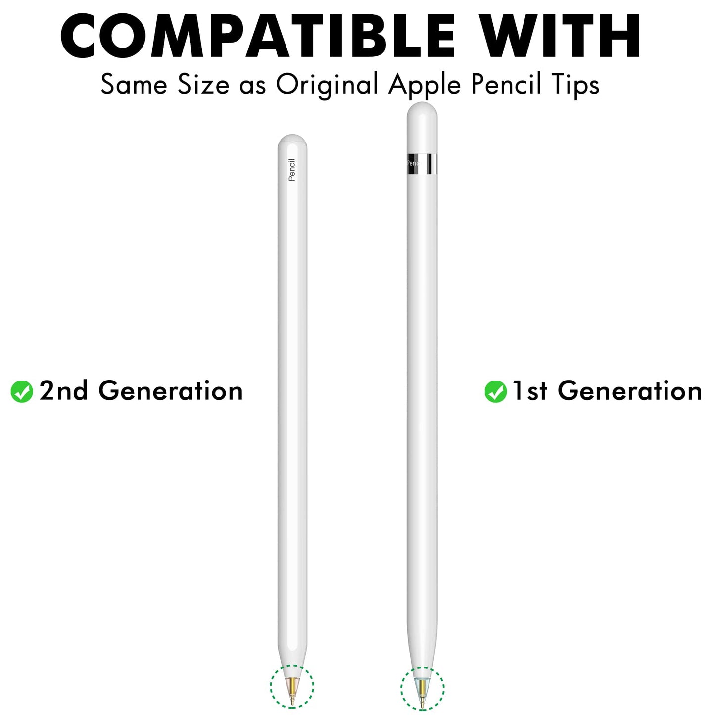 NIUTRENDZ 4 Pack Replacement Tips for Apple Pencil 2nd Generation and 1st Generation Fine Point Metal Tip, Wear-Resistant & Precise Control (Clear, Pink, Blue and Grey, 1.05mm + 1.95mm)