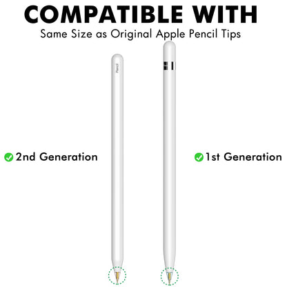 NIUTRENDZ 4 Pack Replacement Tips for Apple Pencil 2nd Generation and 1st Generation Fine Point Metal Tip, Wear-Resistant & Precise Control (Clear, Pink, Blue and Grey, 1.05mm + 1.95mm)