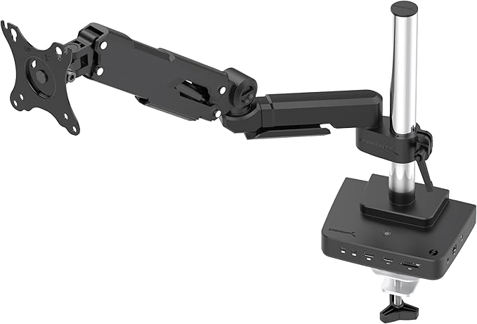 SABRENT Thunderbolt 4 Docking Station with Monitor Desk Mount, Gas-Lift Arm, 4 USB Ports, UHS-II Card Reader, Gigabit Ethernet, HDMI, DisplayPort, 8K/4K, VESA Mount for Monitors up to 32” (DS-T4WA)