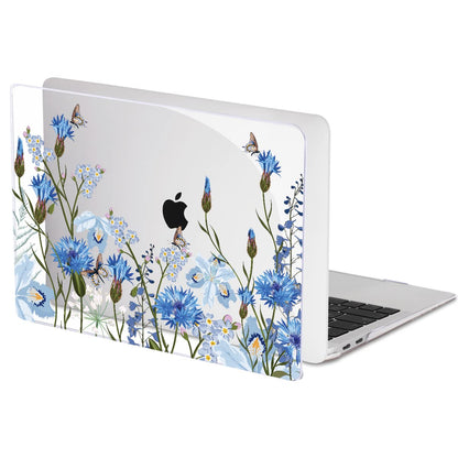 LCMOCICO for MacBook Pro 13 Inch Case 2022 M2 2020 2021 A2338 M1 A2251 A2289 with Touch Bar & Touch ID, Plastic Hard Case Keyboard Cover Screen Protector Webcam Cover Brush, Tropical Blue Flowers