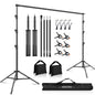10.2x10Ft Heavy Duty Backdrop Stand, MSKIRA Adjustable Backdrop Support System Kit, Photoshoot Background Stand for Parties, Advertising Display with 6 Clamps, 4 Clips, 2 Sandbags, Carry Bag