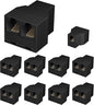 Uvital RJ12 6P6C 3 Female Telephone Line Splitters, Phone Jack Splitter, Telephone Landline Cable Connector and Separator(Black, 10 Pack)