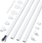Cord Covers for Wires on Wall Extra-Long, 13.12ft TV Cord Hider Kit, Paintable Cable Management Concealer, White Cord Raceway Channel, 4 x L39in x W0.95in x H0.55in
