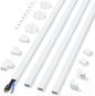 126in Cord Hider Kit, ZhiYo Wire Hiders for TV on Wall, Paintable Cable Management Kit, Wire Cover for Wall Mount TV, White Cable Raceway, Cord Cover Wire Management Kit, 8 x L15.7in W1.18in H0.67in