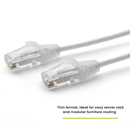 TRUECABLE Cat6 Component Rated Patch Cable, Unshielded (U/UTP), 10ft, White, 28AWG Solid Copper, Snagless 10G High-Speed Ethernet Cable, PoE++ 4PPoE 100W, UL Listed, RoHS-3, 1 Pack