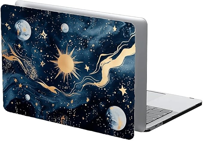 Compatible with MacBook Air 13.3 13.6 Inch Case 2022 2021 2020 2019 Plastic Hard Shell Case Cover,13.3 Pro(A1706/A1708/A1989/A2159/A2289/A2338), Moon and Sun