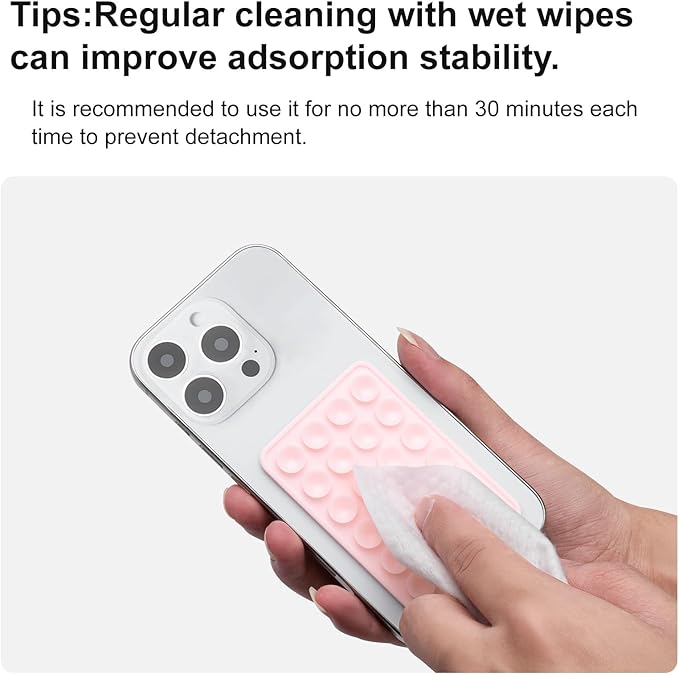 2PCS Silicone Suction Phone Case Mount,Non Slip Suction Cup, Hands-Free Phone Accessories Holder for Selfies and Videos,Silicone Adhesive Stand Sticky for Cell Phone White