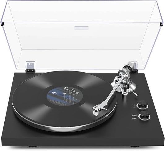 Record Player Turntable for Vinyl Record Wireless Output Aluminium Platter Belt-Drive LP Turn Table 2 Speed Phono RCA Line Out AT-3600L MM Cartridge Audio Sound USB Digital to PC Vinyl Recording Black