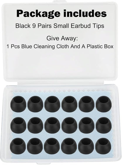 Earbud Tips - 9 Pairs, Compatible with Powerbeats 2/3, LG, Samsung - Black