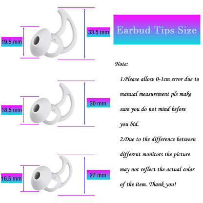 WKYMY Earbud Replacement Tips Silicone Earbud Tips Compatible with Bose Quietcomfort and Sport Headphone Rubber Tips Ear Bud Covers 3 Pairs S M L Gray