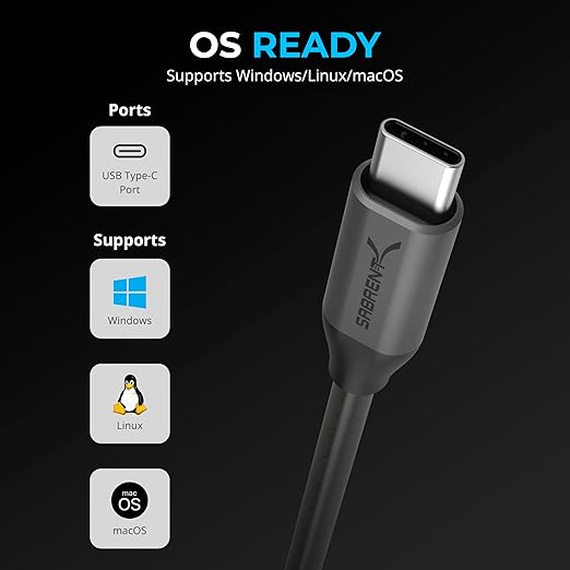 SABRENT USB-C to DB9 Serial RS-232 Adapter Cable, 6ft (CB-D9C6)