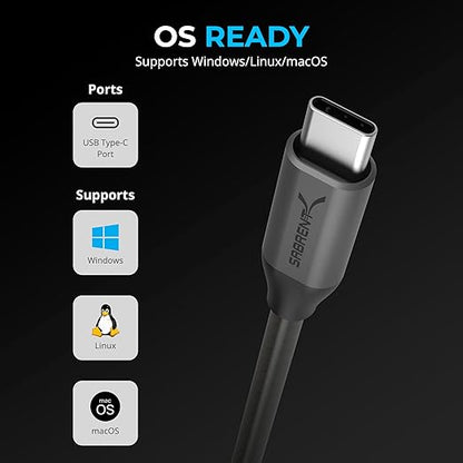 SABRENT USB-C to DB9 Serial RS-232 Adapter Cable, 6ft (CB-D9C6)