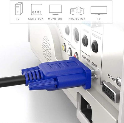 PASOW VGA to VGA Monitor Cable HD15 Male to Male for TV Computer Projector (1.5 Feet)