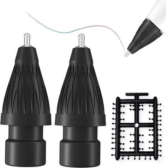 Upgraded Pencil Tips fits for Apple 2nd 1st Gen USB-C iPad Pro Pencil,No Wear Out Fine Point Apple Pen Tip &Noiseless Friction Nib Covers Set, Make iPencil 1 / Pencil 2 Work Like a Charm,Black