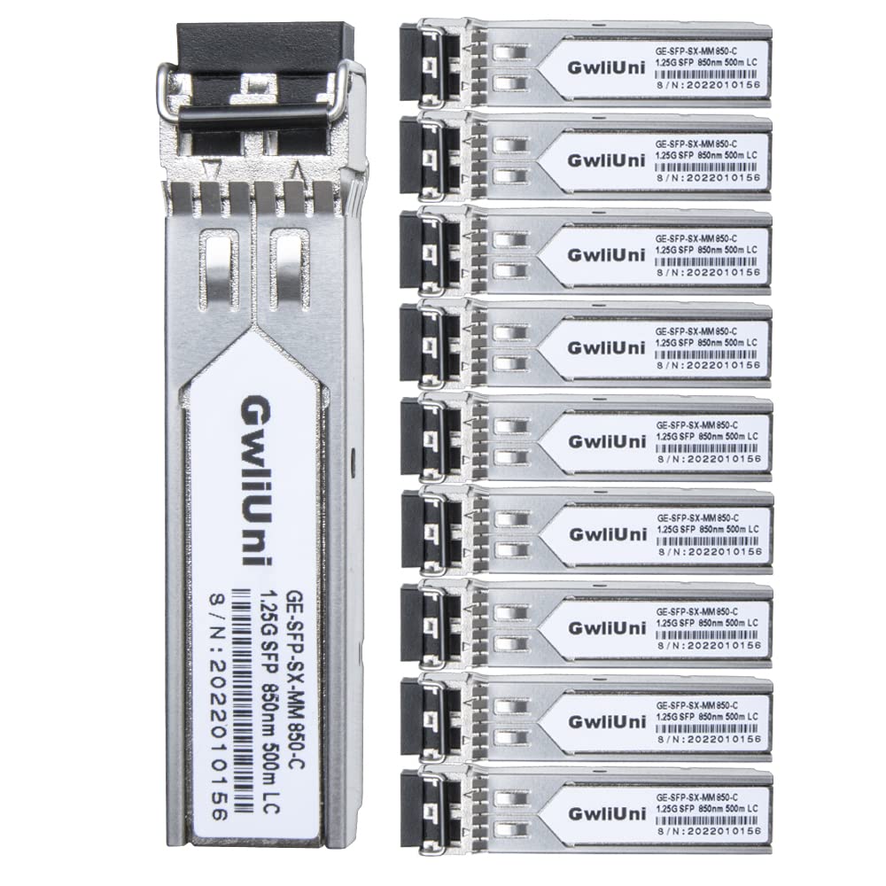 10Pcs Multi-Mode 10G SFP+ Fiber Module Network Transceiver, SR MM850nm 300m, Duplex LC for Switch, Router, Firewall, Network Card, Media Converter etc