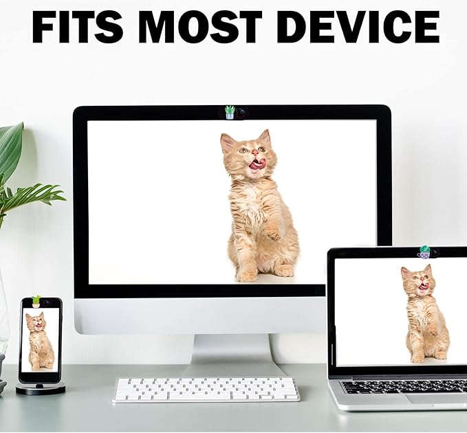 Laptop Camera Cover Slide Webcam Cover for Privacy Fits for Mini PC, PC, Surface, Tablet, Desktop Computer, Smart Phone - 3 Packs, Plants